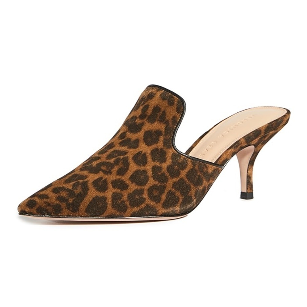 NEW Veronica Beard Miriam Mules Suede Camel Animal Print Kitten Heel Shoes sz 6
